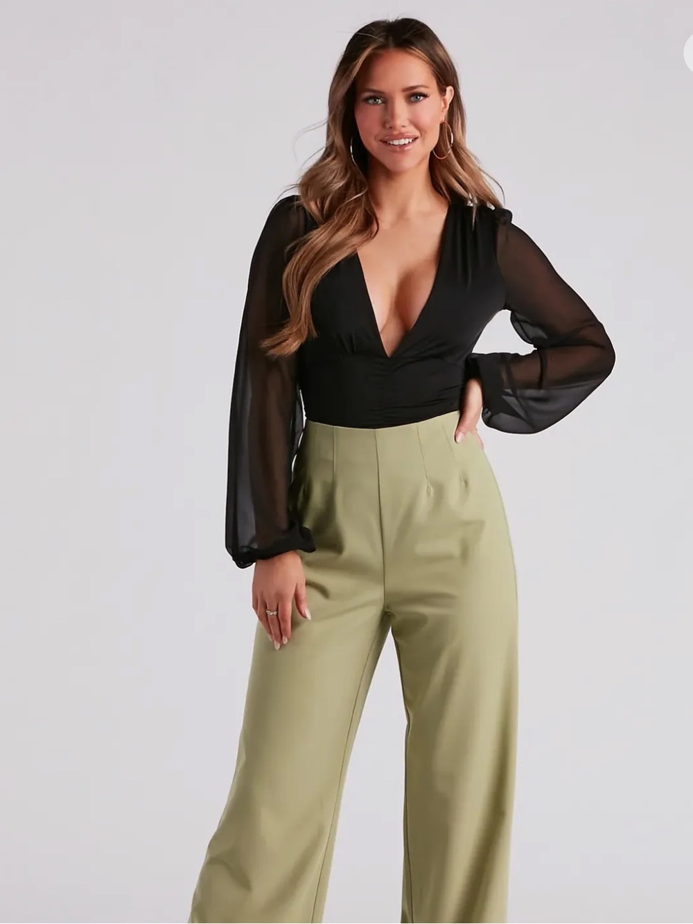 Love Like Crazy Plunge Neck Bodysuit